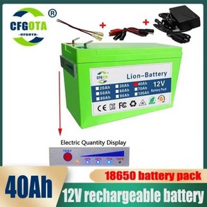 태양 에너지용 18650 리튬 배터리 내장 고전류 30A BMS 전기차 12.6V 충전기 12V 120Ah 120000mAh, [01] 35000mAh, 1개, 1개입