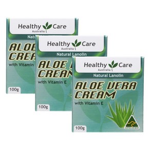 호주 헬씨케어 모이스처라이징 알로에베라 크림 Healthy Cae Moistuizing Aloe Vea Ceam, 100g, 3개