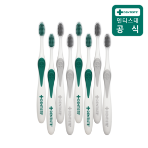 덴티스테 마이브러쉬 초미세모 칫솔 M사이즈 28mm 그레이 그린 색상 2종 랜덤발송, 8개, 1개입