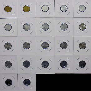 한국은행 1원 주화 최초 발행 1966년~1991년 총 22종 풀세트