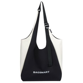 BAGSMART 숄더백1+파우치1 세트 방수 캐주얼 출퇴근용 대용량 토트백