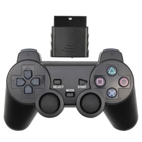 소니 PS2 용 무선 게임패드 플레이스테이션 2 콘솔 조이스틱 이중 진동 충격 조이패드 USB PC 게임 컨트롤, 02 Black, 1개