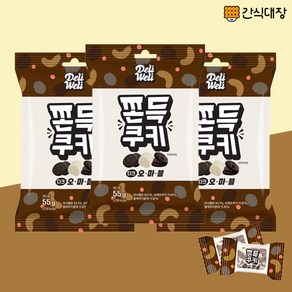 델리웰리 쫀득쿠키 다크 오마블, 55g, 3개