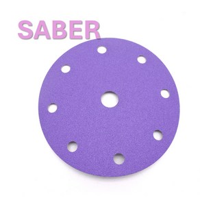 SABER 6인치(150mm) 9홀 세라믹 필름 원형사포 (1BOX 100장), #120, 1개