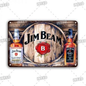 벽 장식 금속 주석 포스터 JIMBEAM 레트로 빈티지 위스키 플레이트 사인 사인 바 펍 클럽 남성용 플라크 동굴, 10347