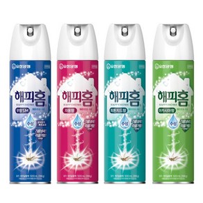 해피홈 에어로솔 수성 모기살충제 500ml 무향 피톤치드 아카시아 자몽, 1개