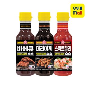 스위트칠리소스 350g+데리야끼소스 345g+바베큐소스 340g, 1세트, 1.035kg