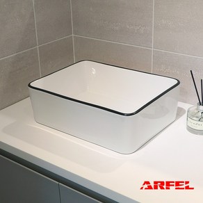 ARFEL 아르펠 도기 사각 테두리 탑볼세면기 H-263