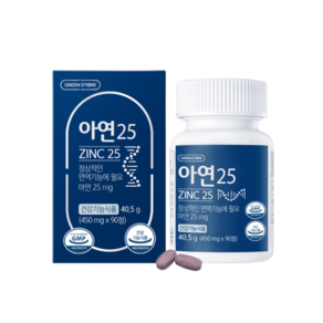 그린스토어 아연25 90정 약국정품, 1개, 450mg