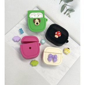 [파츠포함] 푸쉬인 에어팟 컬러 젤리케이스 AiPods 3세대 프로 2세대 1세대, 그린, 에어팟12세대