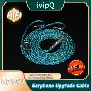 N5005케이블 호환 IvipQ 8 코어 골드 실버 팔라듐 그래핀 도금 IEM 이어폰 F1 용 MMCX 2 핀 IE900 3.5mm, 20) IE900 - 4PIN XLR, 1개