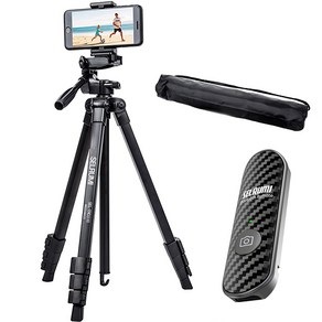 셀루미 최장 158cm 스마트폰 DSLR 삼각대 세트, SEL-TRD310(삼각대), SEL-ST200V(리모컨 블랙), 1개