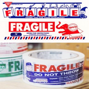 덜튼 패킹 테이프 취급주의 FRAGILE 스티커 디자인 박스테이프, C, 1개