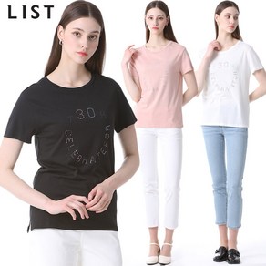 [리스트(LIST)] 소프트 코튼 레터링 티셔츠 (택가격68000원)