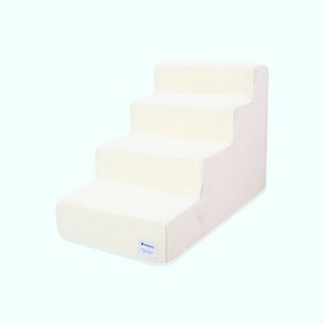 개과천선 밀케이 강아지 펫스텝 슬개골 보호 관절 예방 소형견 노령견 애견 프리미엄 논슬립 계단, 4단, 스트라이프 베이지, 1개