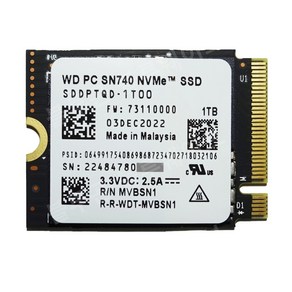 SN740 SSD 1T 2230 NVMe WD m2 스팀덱 노트북 미니 PC umpc, 1TB, WD SN740 2230 1TB