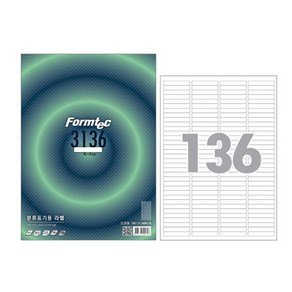 폼텍 라벨지 100매 레이저 잉크젯 겸용, LS-3136(136칸)