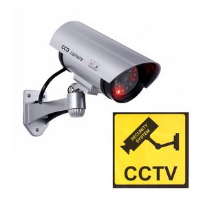 NeedOn 가짜 CCD 카메라 모형 페이크 CCTV 감시 카메라, CCD카메라 페이크CCTV(실버), 1개