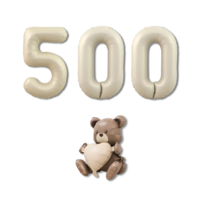 베르트폴 파티 기념일 대형 풍선세트, 테디베어 500, 1세트, 크림