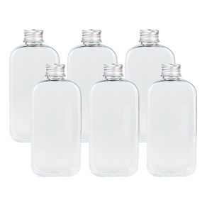 가인글로벌 납작페트250 페트병 + 실버(알루미늄캡) 음료 페트용기, 6개, 250ml