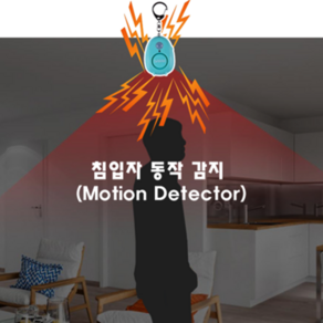 호신용품 원룸침입자 동작인식감지 파워경보기 인공지능 자동경보발생 휴대가능, 1개