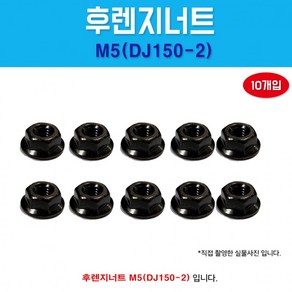 DJ150-2 후렌지너트 1봉10개(대)M5 머리대 와샤붙이대 흑색 8MM 외경10MM 스패너10 프랜지너트 육각너트, 1개