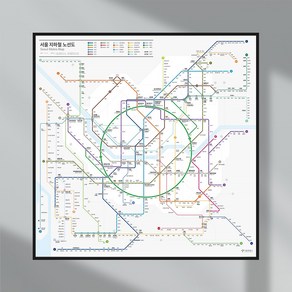 2024 최신 디자인 서울 지하철 노선도 스티커 SEOUL METRO MAP