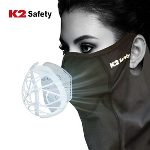 K2 Safety 메쉬 숨편한 가드스카프 멀티스카프+3중 MB필터 5매 증정, 블랙