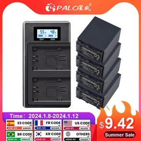 PALO NP-FV100 배터리 및 USB LCD 충전기 NP FV100 배터리 소니 NP-FV30 NP-FV50 NP-FV70 SX83E SX63E FDR-AX100E AX1