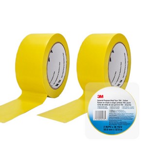 3M 764 라인테이프 옐로우 50.8mm x 32.9m / 마킹용 경기장 바닥 구역 표시, 2개