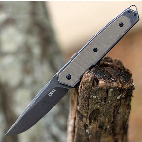 발로란트 카람빗 CRKT 7091 리처드 로저스 신코 플리퍼 접이식 나이프 블랙 스톤 워시 블레이드 및 스테, 1개