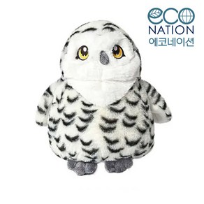 오로라 에코네이션2 흰올빼미 인형 23cm 올빼미 애착 동물, 1개