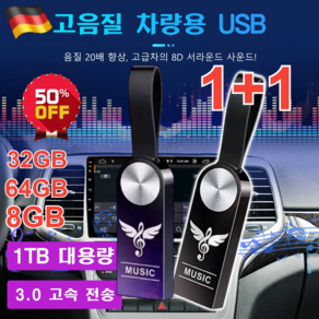 1+1 차량용 고음질 USB usb 노래칩 차량용 USB 차량 탑재 고품질 무손상 음악 8GB/32GB /64GB, 32GB = 3000곡, 비드 체인 + 어댑터 + PP 가방, 1개