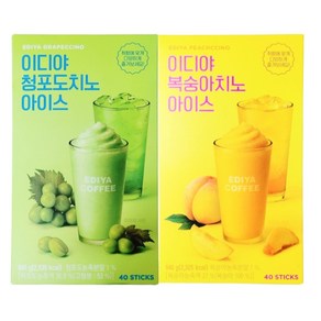 이디야 복숭아치노 아이스 40개입 + 청포도치노 아이스 40개입 세트, 1개, 16g