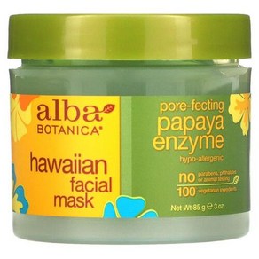 알바 보타니카 Alba Botanica 하와이안 뷰티 페이셜 마스크 모공을 잡아 주는 파파야 효소 85G 3OZ), 1개, 1개입