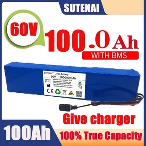 전기 자전거 배터리 밧데리 전동 리튬 이온 팩 스쿠터 BMS 67.2V 충전기 60V 100000 mAH100Ah 16S2P 18650, 60V100A and chage, 5. 60V100A and chage, 02 60V100A and chage