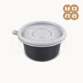 BU [BU] 일회용 125파이 PP 원형반죽용기 중 흑색 600개세트[몸통+뚜껑], 1개, 600세트