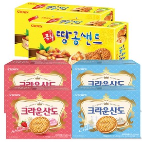 크라운 산도 딸기161g +산도 밀크161g +국희 땅콩샌드372g 각1개씩(총3개)), 1세트