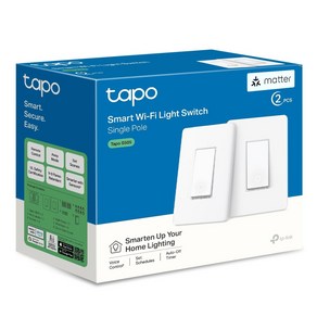 TP-Link Tapo 스마트 조광 스위치 알렉사 구글 홈 호환 Wi-Fi 조명 스위치, Matte Compatible_2-Pack/ Sing, 1개