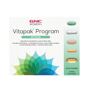 GNC 여성용 울트라 메가 50 플러스 비타팩 30팩 Womens Ulta Mega 50 plus Vitapak (30pak), 1개, 30회분