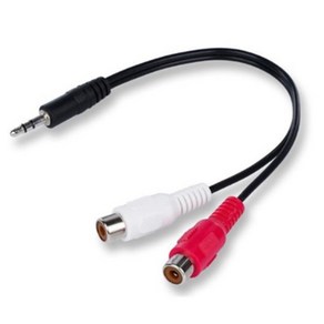 2RCA 3.5파이 옥스변환젠더 30CM 오디오연결 Y자 커넥터, 1개
