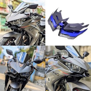 Lopbinte 1pcs 탄소 섬유 패턴 ABS 오토바이 야마하 YZF R3 R25 2014-2021 용 수정 된 고정 바람 날개 덮개 1 * 판지 포장 포함