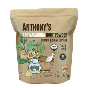 앤서니즈 아슈와간다 뿌리 파우더 Anthony's Oganic Ashwagandha Root Powde 340g, 1개