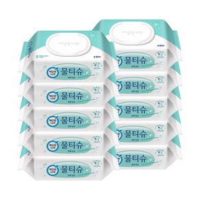 [비건라이프] 깨끗한나라 편백 민트 물티슈 캡형, 80매입, 10개