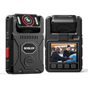 BOBLOV M7Pro 4K GPS 본체 카메라 오디오 포함 256GB 본체 카메라 180° 회전 렌즈 14시간 동안 4000mAh