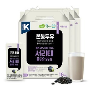 온통두유 국산콩 서리태 통두유, 190ml, 48개