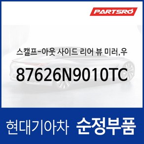 사이드미러커버 백미러커버 조수석쪽 (팬텀 블랙) (87626N9010TCM) 투싼 디올뉴 NX4/디올뉴 NX4 하이브리드, 1개