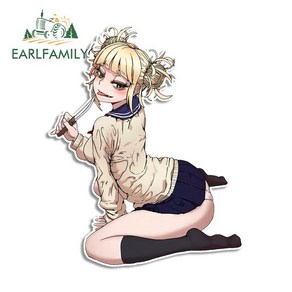 카라반 용품EARLFAMILY 나의 히어로 아카데미아 토가 히미코 자동차 스티커 캐러밴 애니메이션 데칼 그래, 12 YT-231321-13cm, 1개