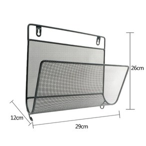 신문 잡지 랙 벽마운트 벽장착 매거진 홀더 욕실 정리함 책 철제, 1개, 3.Black