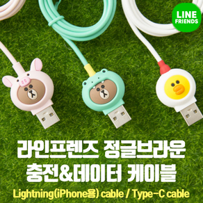 라인프렌즈 USB - C 타입 충전 케이블 고속충전 지원 (C타입 갤럭시 아이폰15 아이폰16), 1개, 치킨샐리, 1m